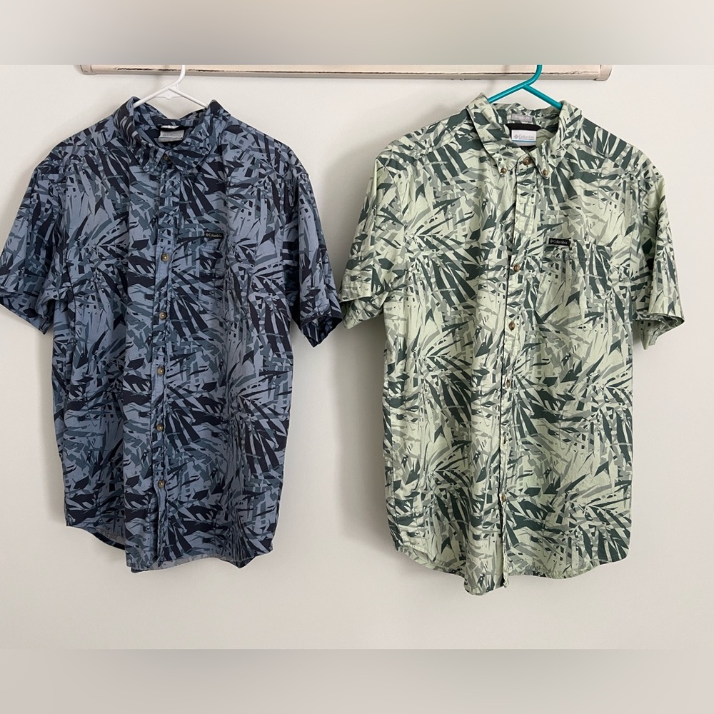 Columbia men’s short sleeve floral button down LOT OF 2